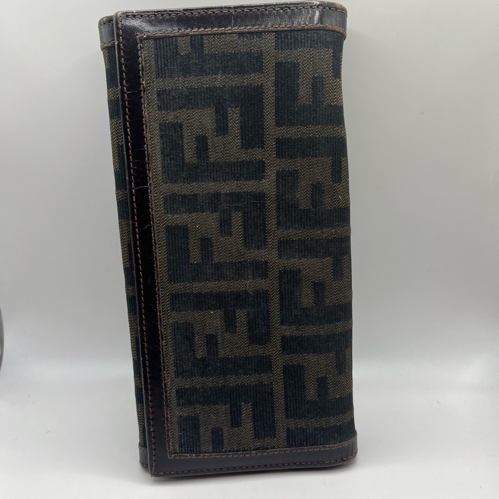 Authentic Vintage Fendi Zucca Monogram Long Wallet